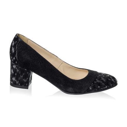 Pantofi dama din piele naturala  - NEGRU ANTIOPA CU 3D - A5 NA3D