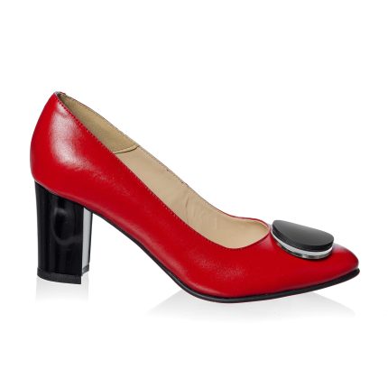 Pantofi dama din piele naturala - ROSU BOX- A30 RB