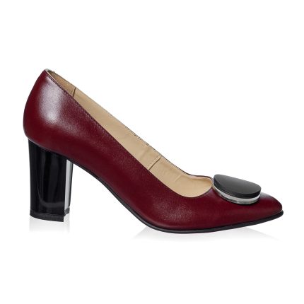 Pantofi dama din piele naturala - BORDO BOX- A30 BOB
