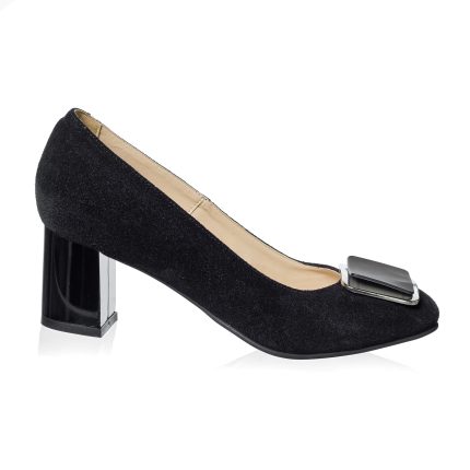 Pantofi dama din piele naturala - NEGRU ANTIOPA- A23 NA
