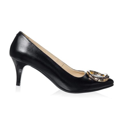Pantofi dama din piele naturala - NEGRU BOX- A31 NB