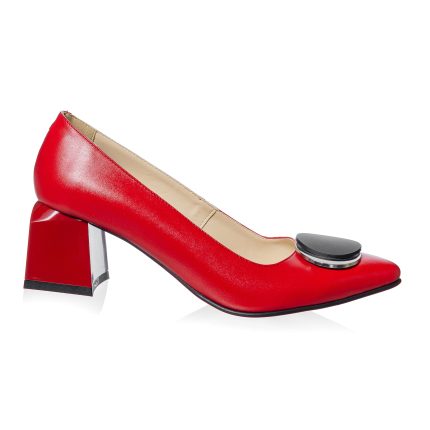 Pantofi dama din piele naturala -ROSU BOX- A33 RB