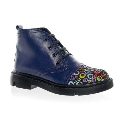 Ghete dama din piele naturala -BLUE BOX CU CERCURI COLORATE -BC17 BBCC