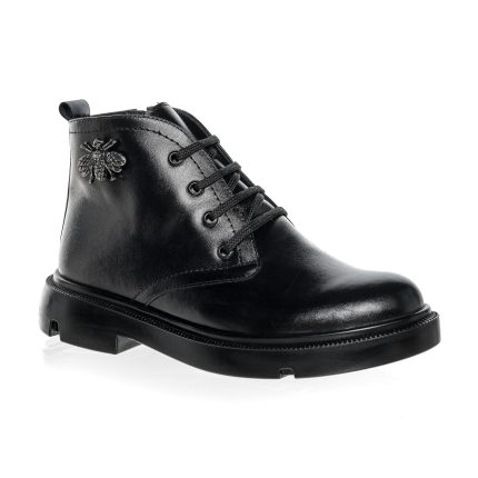 Ghete dama din piele naturala -NEGRU BOX -BC16 NE